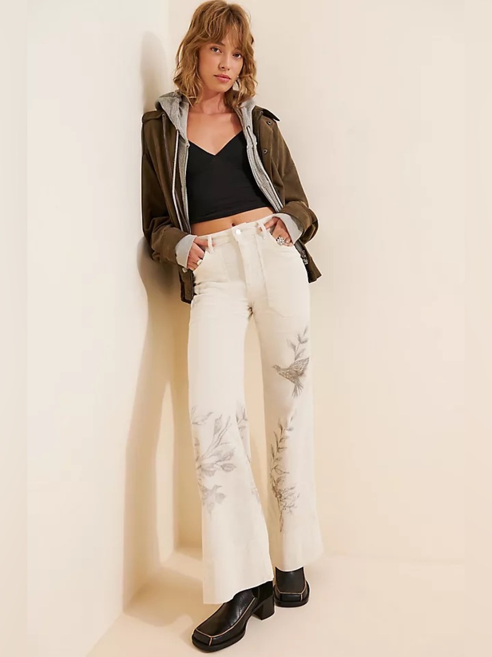 New Anthropologie Pilcro The Rylan Relaxed High-Rise Flare Pants Size 22W